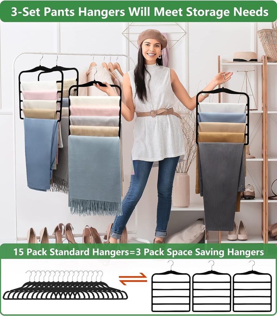 Closet Organizers and Storage,3 Pack Organization and Storage Pants-Hangers-Space-Saving,Velvet Hanger for Closet Organizer,Dorm Room Essentials for College Students Girls Boys Guys Hanging Jean Scarf Closet Organizers and Storage,3 Pack Organization and Storage Pants-Hangers-Space-Saving,Velvet Hanger for Closet Organizer,Dorm Room Essentials for College Students Girls Boys Guys Hanging Jean Scarf