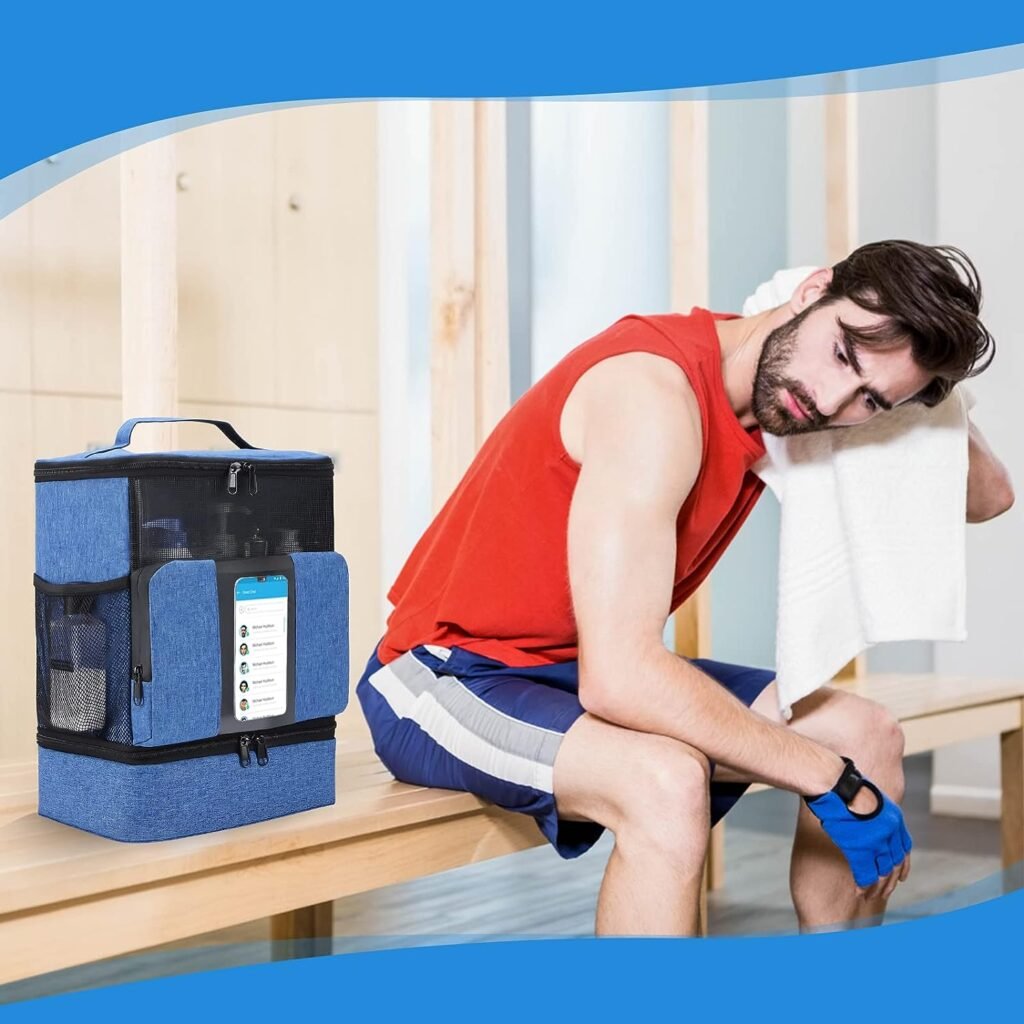 Funambulist Large-Capacity Shower Caddy Portable Dorm Room Essentials for College Students Girls/Guy (Blue)
