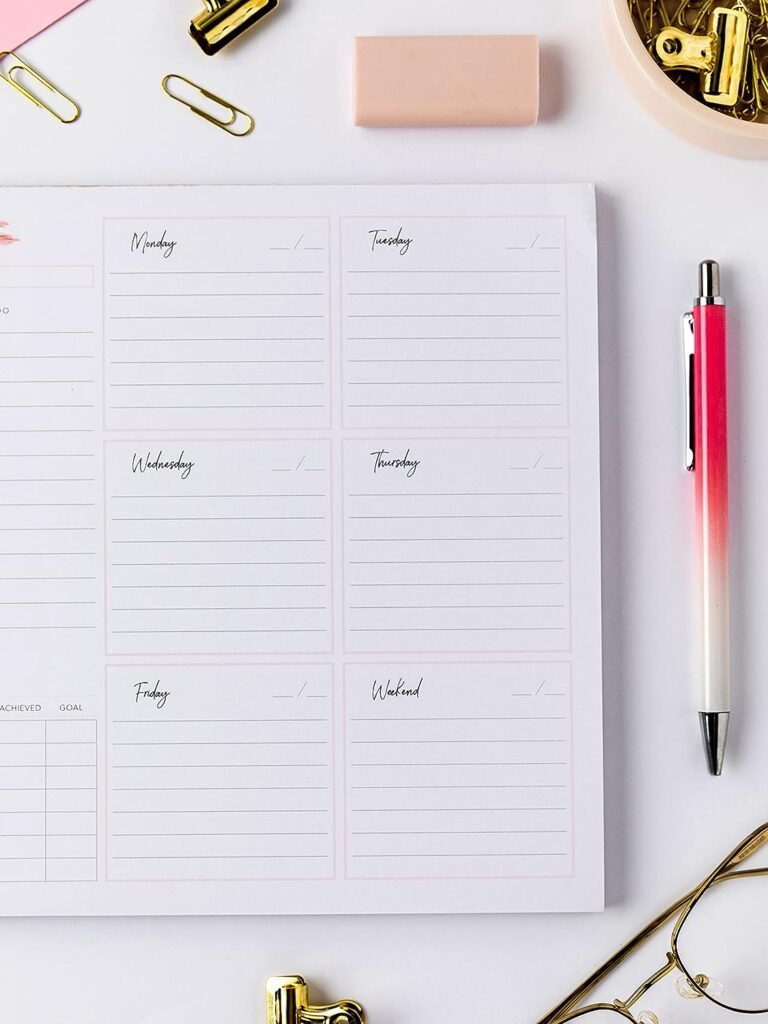 Weekly Planner Notepad Tear Off – 52 Undated Weekly Sheets Daily To Do List Notepad, Habit Tracker, Academic Planner Notebook, Daily Work Planner - Full Year Productivity Planner 10.1 x 7.7’’