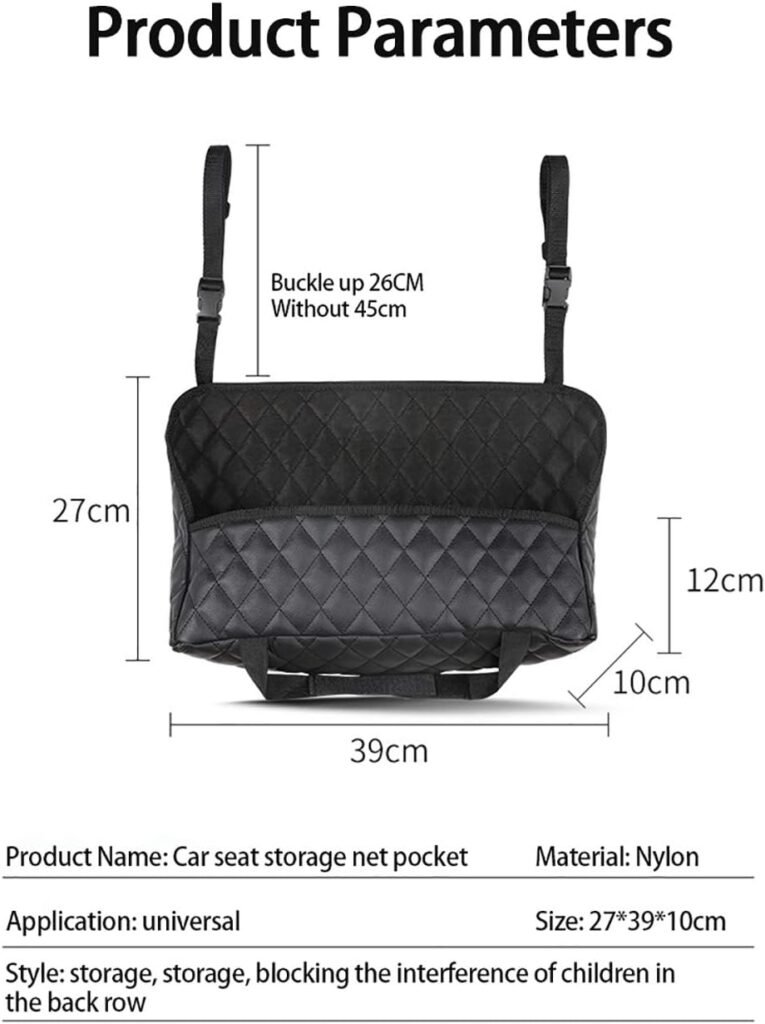 ANLEM Car Purse Holder Durable Leather Seat Back Organizer Car Handbag Holder Between Seat Car Organizer Front Seat Storage Barrier of Backseat Pet Kids Driver Storage Netting Pouch Seat Back Bag