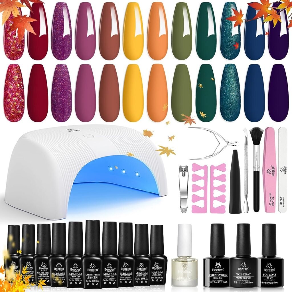beetles Gel Polish Nail Set 20 Colors Dreamy Town Collection Pastel Girly Sparkle Glitter Uv Gel 2023 Macaroon Bright Manicure Kit for Girls Women with 3Pcs Base Top Coat