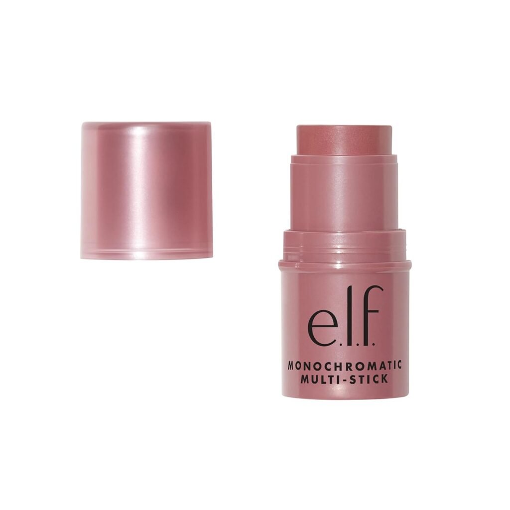 e.l.f. Monochromatic Multi Stick, Luxuriously Creamy Blendable Color, For Eyes, Lips Cheeks, Sparkling Rose, 0.17 Oz