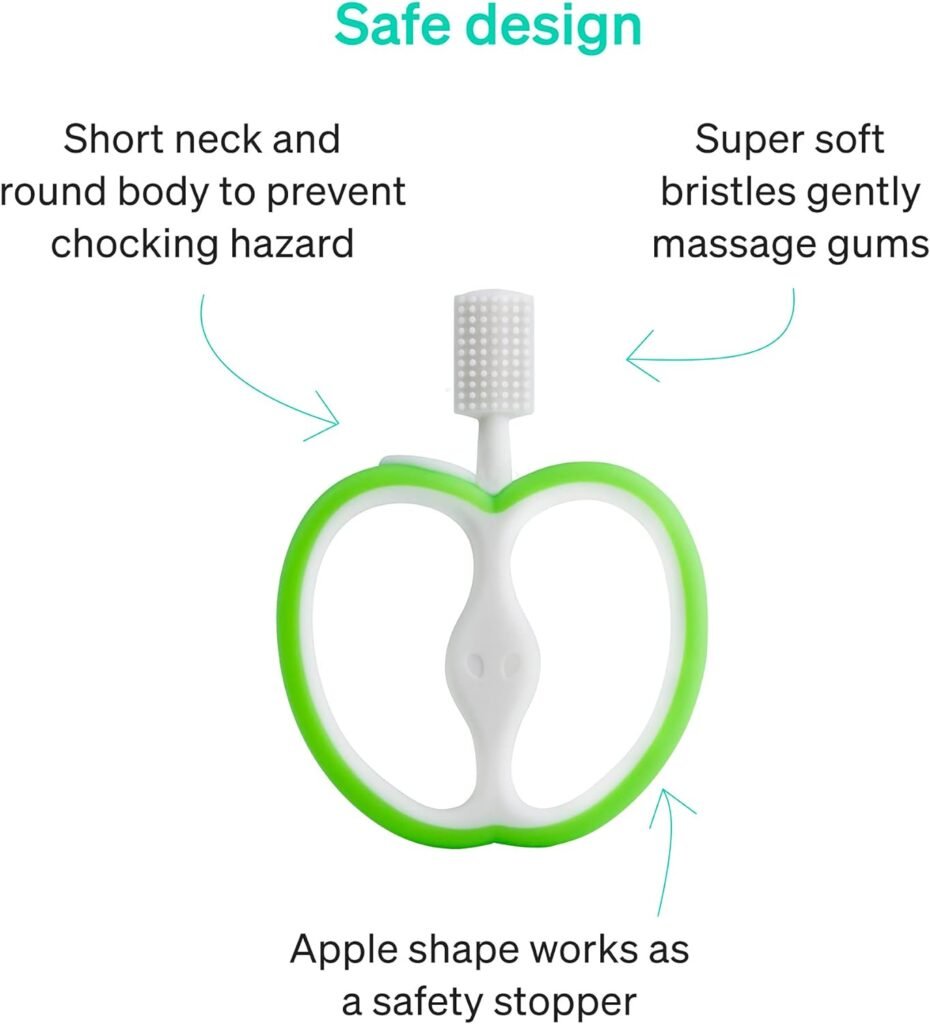 Love Noobs Training Baby Toothbrush, Silicone Baby Teething Toys for 6-12 Months Baby Teething Relief, 4+ Months Baby Teether First Toothbrush for Infant Teething Relief Toddler Teether