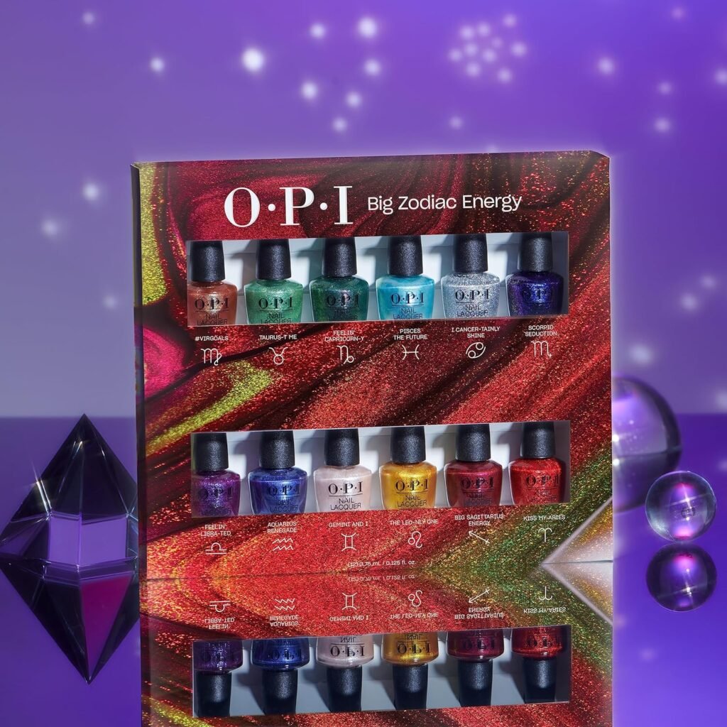 OPI Nail Lacquer, Fall 2023 Collection, Big Zodiac Energy, 12 Piece Mini Nail Polish Set, Up to 7 Days of Wear, Chip Resistant Fast Drying, (12 x 0.125 fl oz)