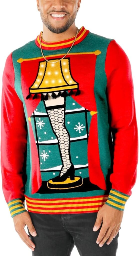 Tipsy Elves Light Up Ugly Christmas Sweaters for Men - Funny Holiday Pullover with LED Lights for Winter Gatherings