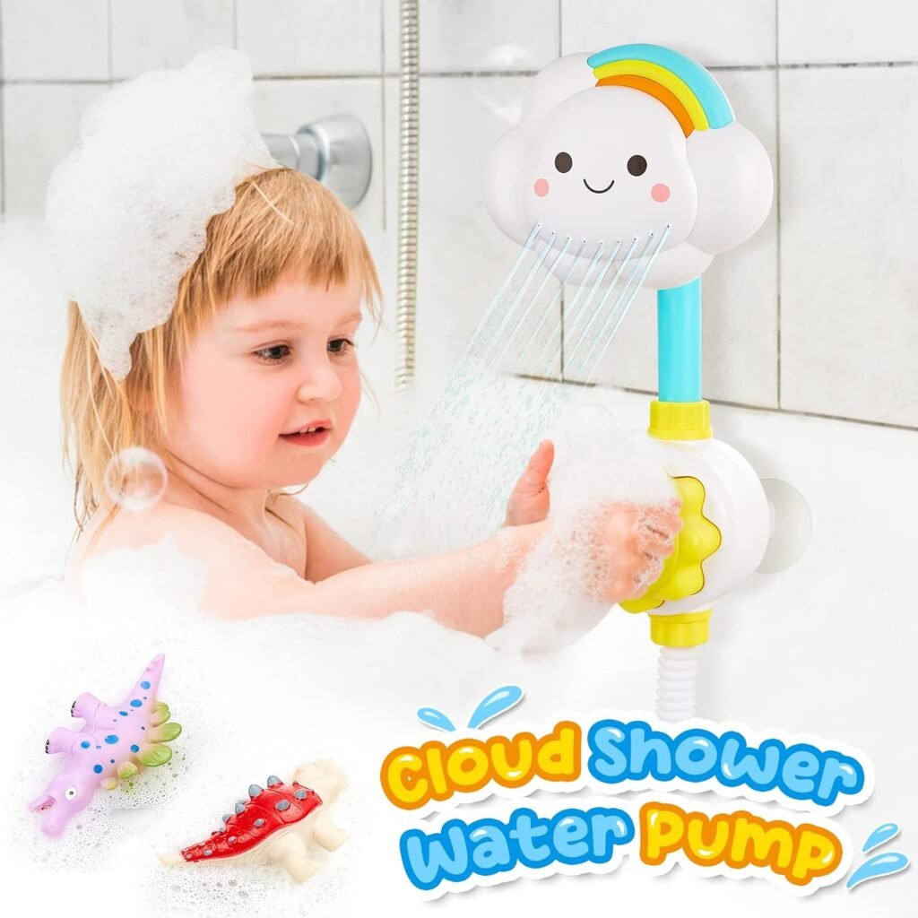 CRIOLPO Baby Bath Toys - Rainbow Cloud Water Pump Control Water Flow from The Cloud…