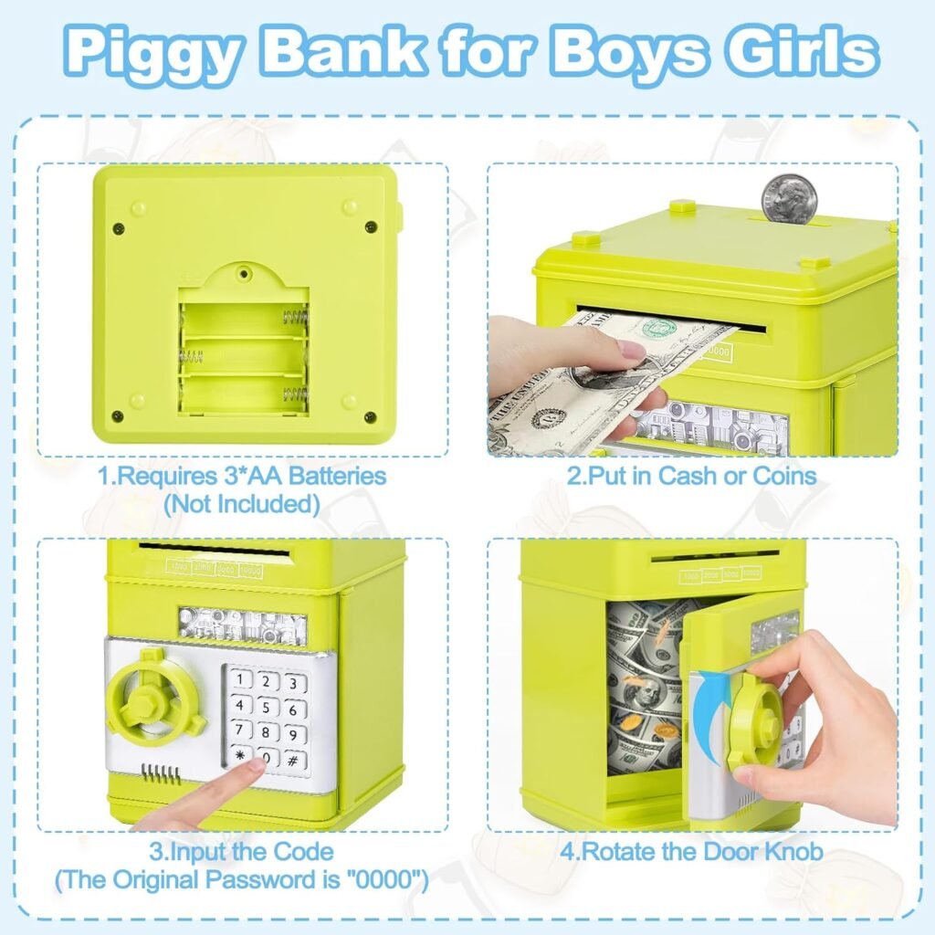 Refasy Piggy Bank Cash Coin Can ATM Bank Electronic Coin Money Bank for Kids-Hot Gift