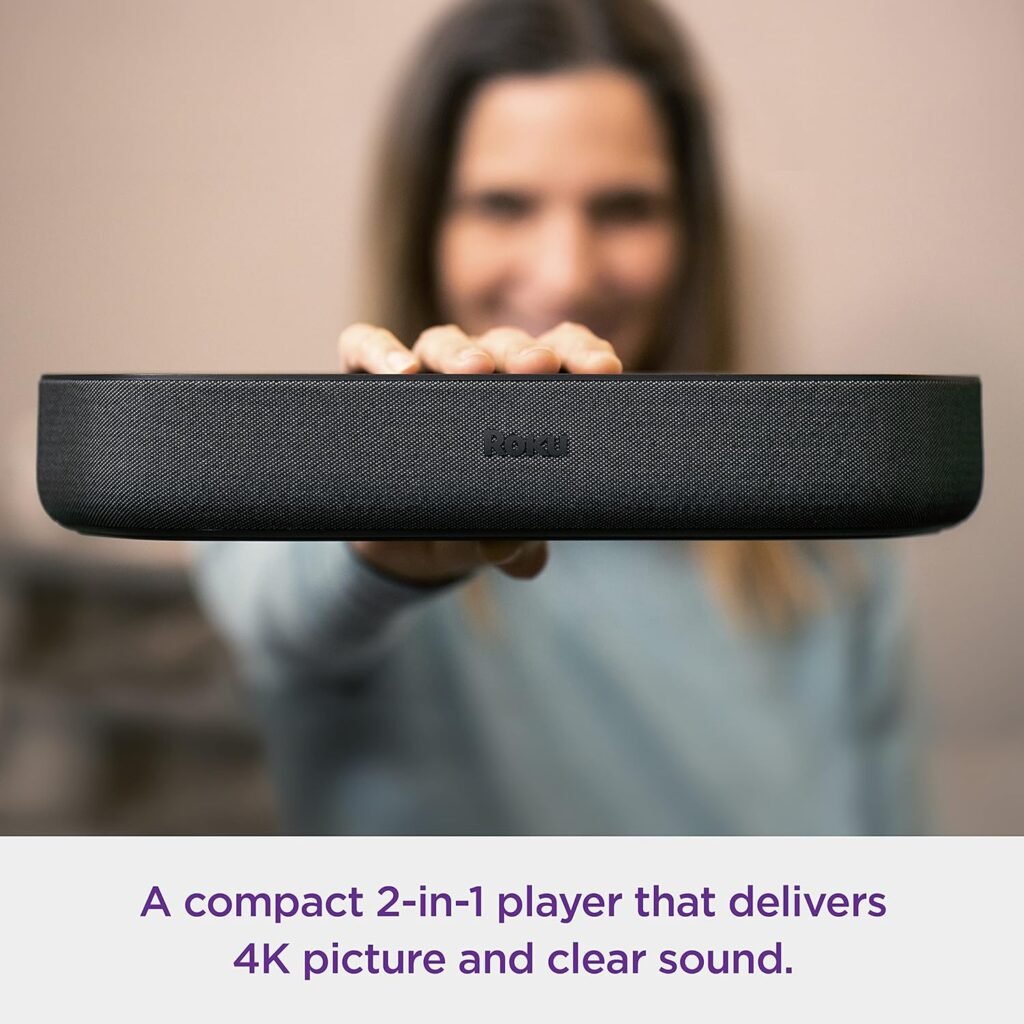 Roku Streambar Roku Wireless Bass | 4K HDR Streaming Device Premium Soundbar All in One, Wireless Subwoofer, Roku Voice Remote, Free Live TV