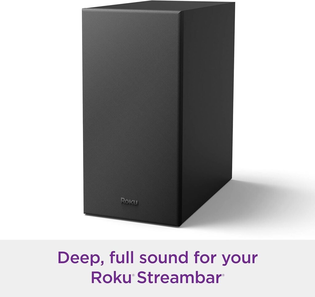 Roku Streambar Roku Wireless Bass | 4K HDR Streaming Device Premium Soundbar All in One, Wireless Subwoofer, Roku Voice Remote, Free Live TV