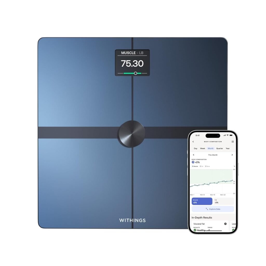 WITHINGS Body Smart - Accurate Scale for Body Weight and Fat Percentage, Body Composition Wi-Fi and Bluetooth, Baby Weight Smart Scale Apple Compatible, Bathroom Scale,FSA/HSA