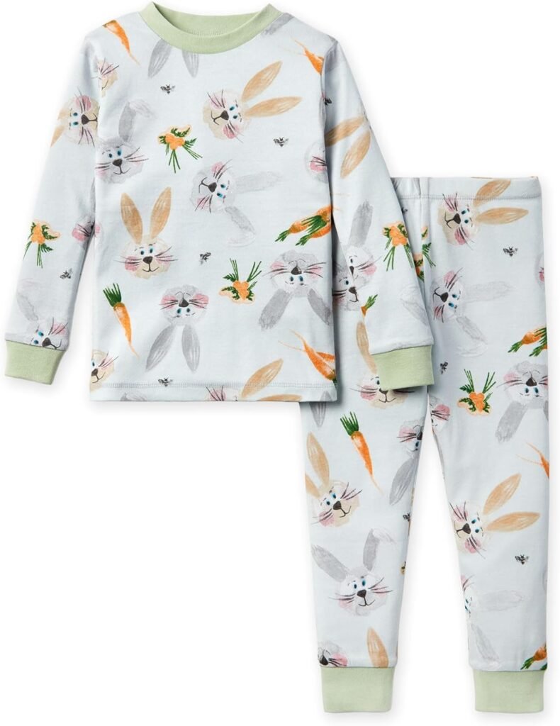 Burts Bees Baby Baby Girls Pajamas, Tee and Pant 2-Piece Pj Set, 100% Organic Cotton