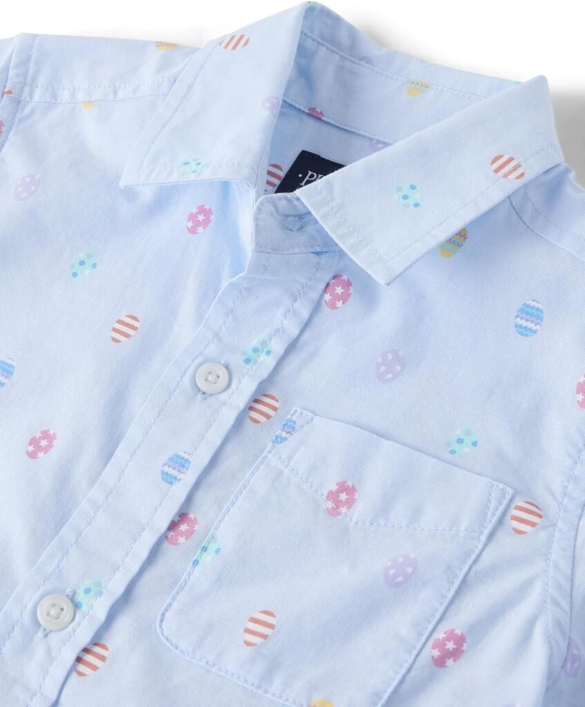 The Childrens Place Baby Boys and Toddler Poplin Short Sleeve Button Down Shirt