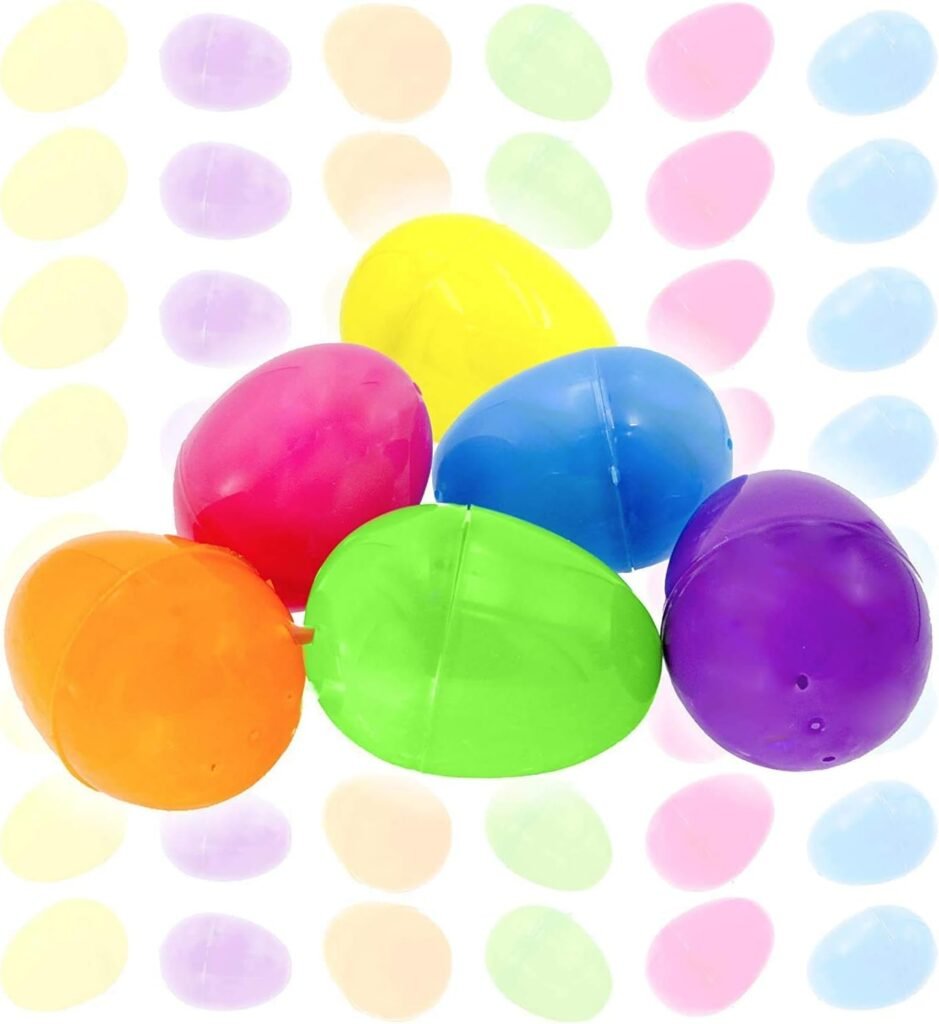 The Dreidel Company Fillable Easter Eggs with Hinge Bulk Colorful Bright Plastic Easter Eggs, Perfect for Easter Egg Hunt, Suprise Egg, Easter Hunt, 2.25 Assorted Colors (50-Pack)