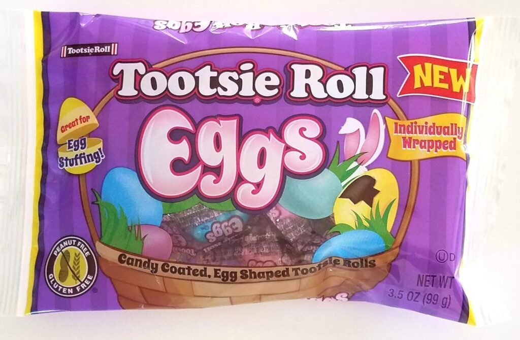 Tootsie Roll (1 Bag) - Candy Coated Individually Wrapped Easter Egg Shaped - Net Wt. 3.5 oz / 99 g