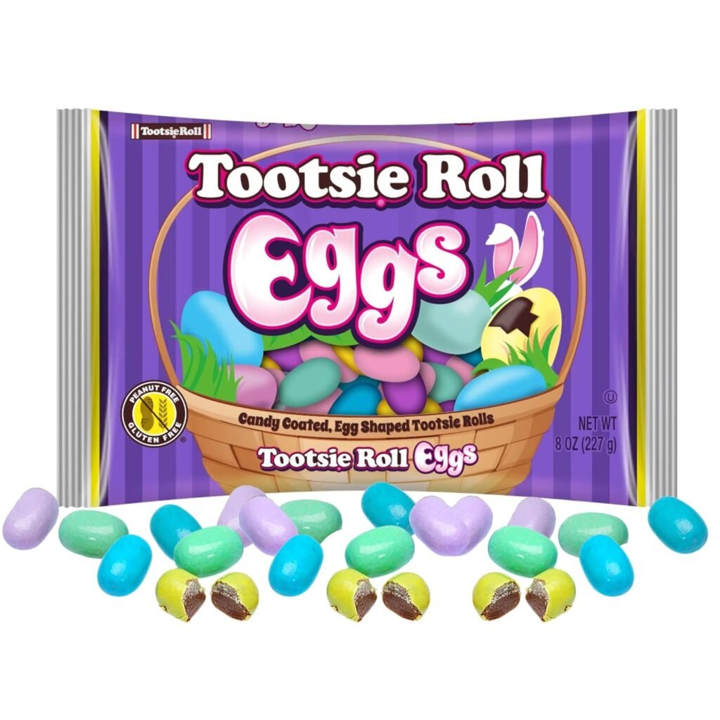 Tootsie Roll (1 Bag) - Candy Coated Individually Wrapped Easter Egg Shaped - Net Wt. 3.5 oz / 99 g